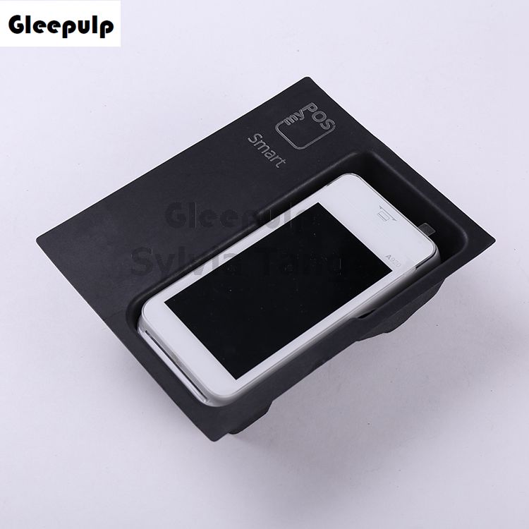 Biodegradable Black Pulp Molded POS Machine Insert Packaging 