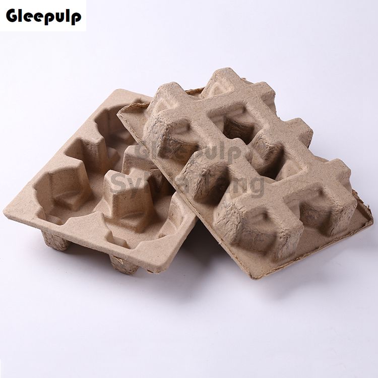 Recycled Paper Pulp Molded Glass Bottle Transportation Packaging