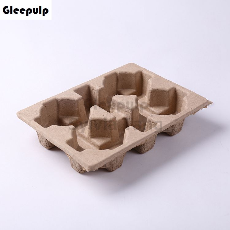 Recycled Paper Pulp Molded Glass Bottle Transportation Packaging